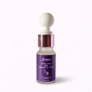 Siero Viso Alla Lavanda e Miele 100% Naturale con Acido Ialuronico e Peptidi, 10 ml